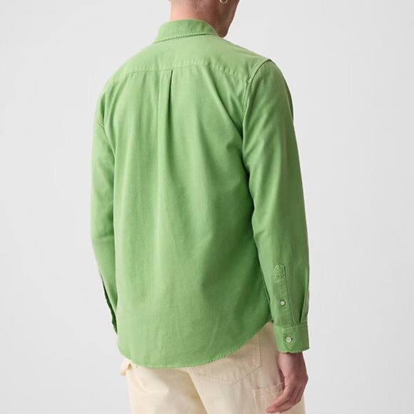 GAP Long Sleeve Oxford Shirt, Standard Fit, Green Gem, NWT - Picture 4 of 4